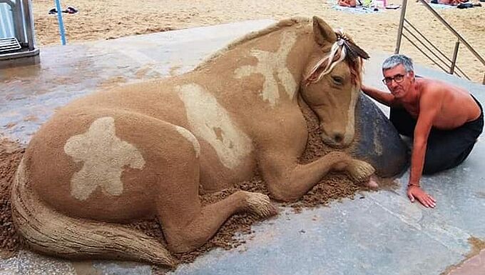 Sable émouvant… Cet artiste sculpte des animaux sur les plages et le résultat est bluffant
