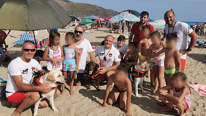 Des chiens sauveteurs en mer portent secours à 14 nageurs en difficulté