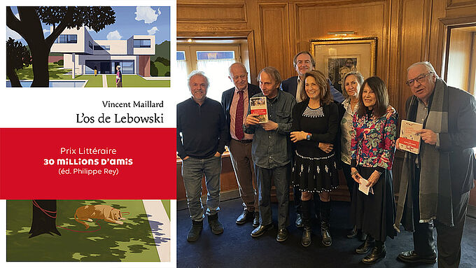 Le Prix Littéraire 30 Millions d'Amis a été décerné à Vincent Maillard pour « L'os de Lebowski ». Partagez l'info !